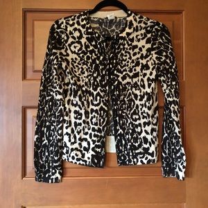 Animal print j crew cardigan